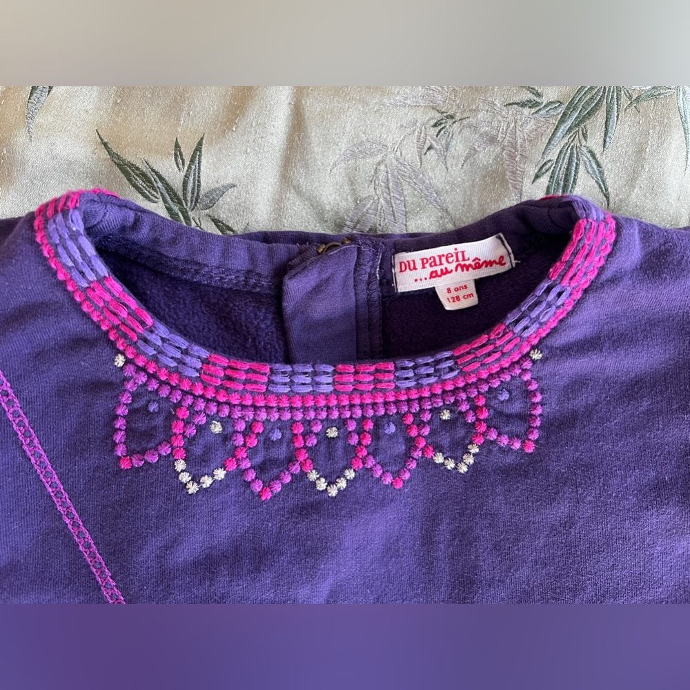 Purple Embroidered dress with Pink Accents (never worn)